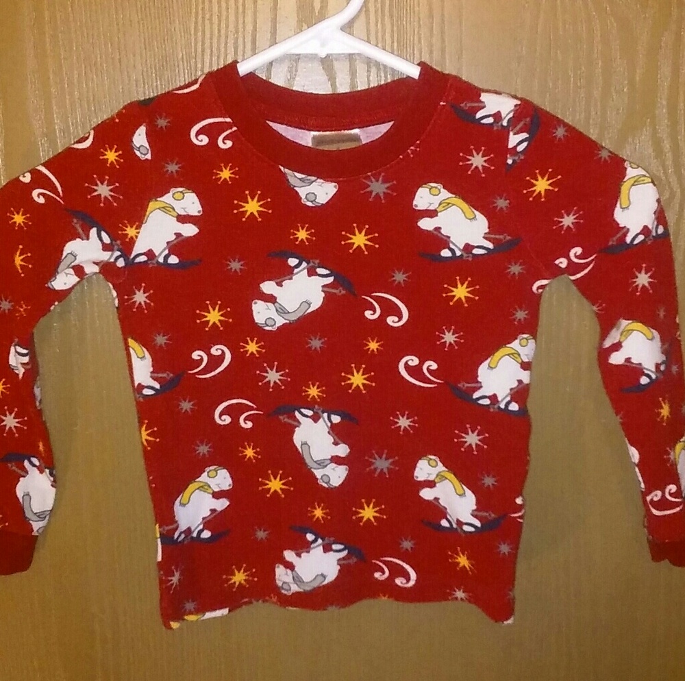 KIDS DID TOO! SLEEPWEAR RED LONG SLEEVE PAJAMA TOP